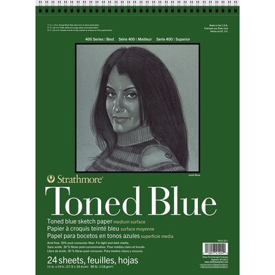 Strathmore 400 Series 11 x 14 Wire Bound Sketch Pad, 24 Sheets/Pad, 2/Bundle (STTP4122116-2)
