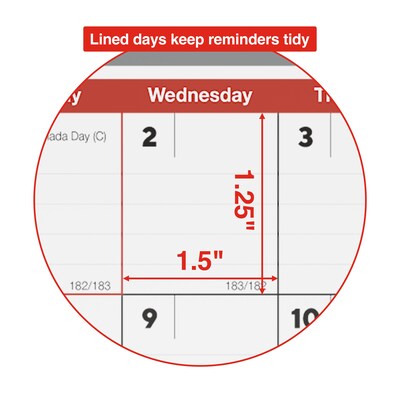 2025-2026 Staples 8" x 11" Academic Monthly Calendar, Gray/Red (ST62815-25)