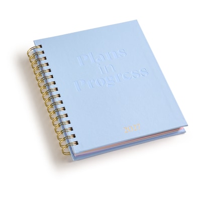 2027 Eccolo Plans in Progress 7 x 9 Weekly & Monthly Planner, Faux Leather Cover, Blue (RY27-401H)