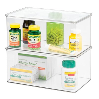 iDESIGN Hinged-Lid Organizers, Clear, 4/Set (27744M4)