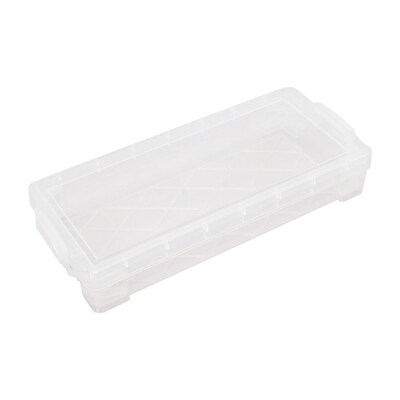 Super Stacker Polystyrene Pencil Box, 3.75" x 8.375" x 1.625", Clear, 8/Pack (AVT40309-8)