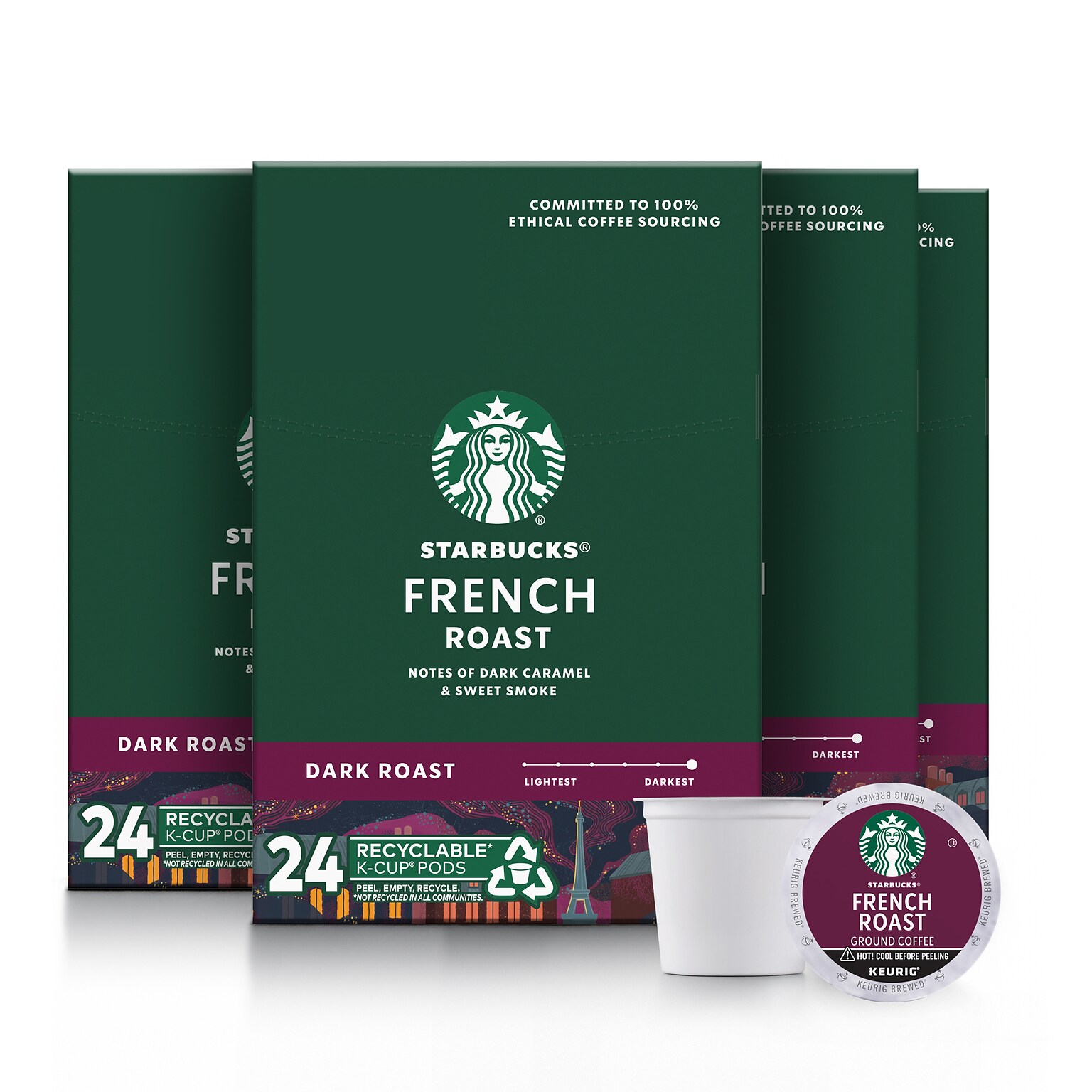 Starbucks French Roast Coffee Keurig® K-Cup® Pods, Dark Roast, 96/Carton (SBK18996CT)