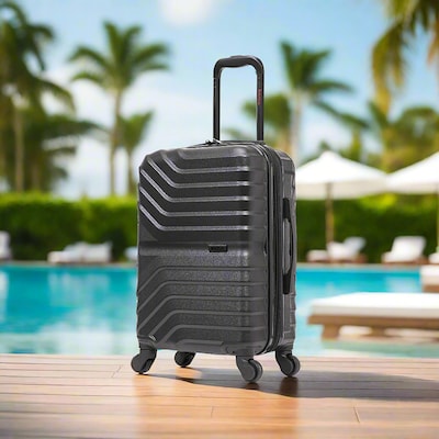 InUSA Aurum 21.65 Hardside Suitcase, 4-Wheeled Spinner, TSA Checkpoint Friendly, Black (IUAUR00S-BLK)