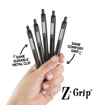 Zebra Z-Grip Retractable Ballpoint Pen, Medium Point, 1.0mm, Black Ink, 24/Pack (20314)