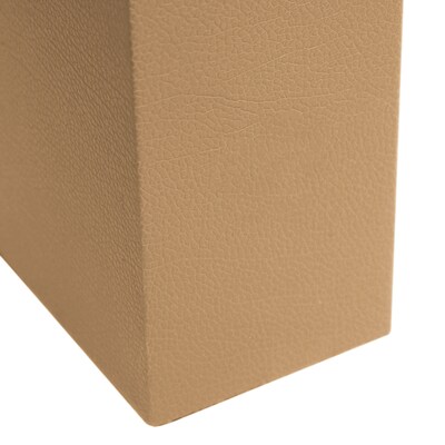 Lalia Home Lexington 21" Leather Base Modern Home Décor Bedside Table Lamp, White Rectangular Fabric Shade, Beige (LHT-3008-BG)