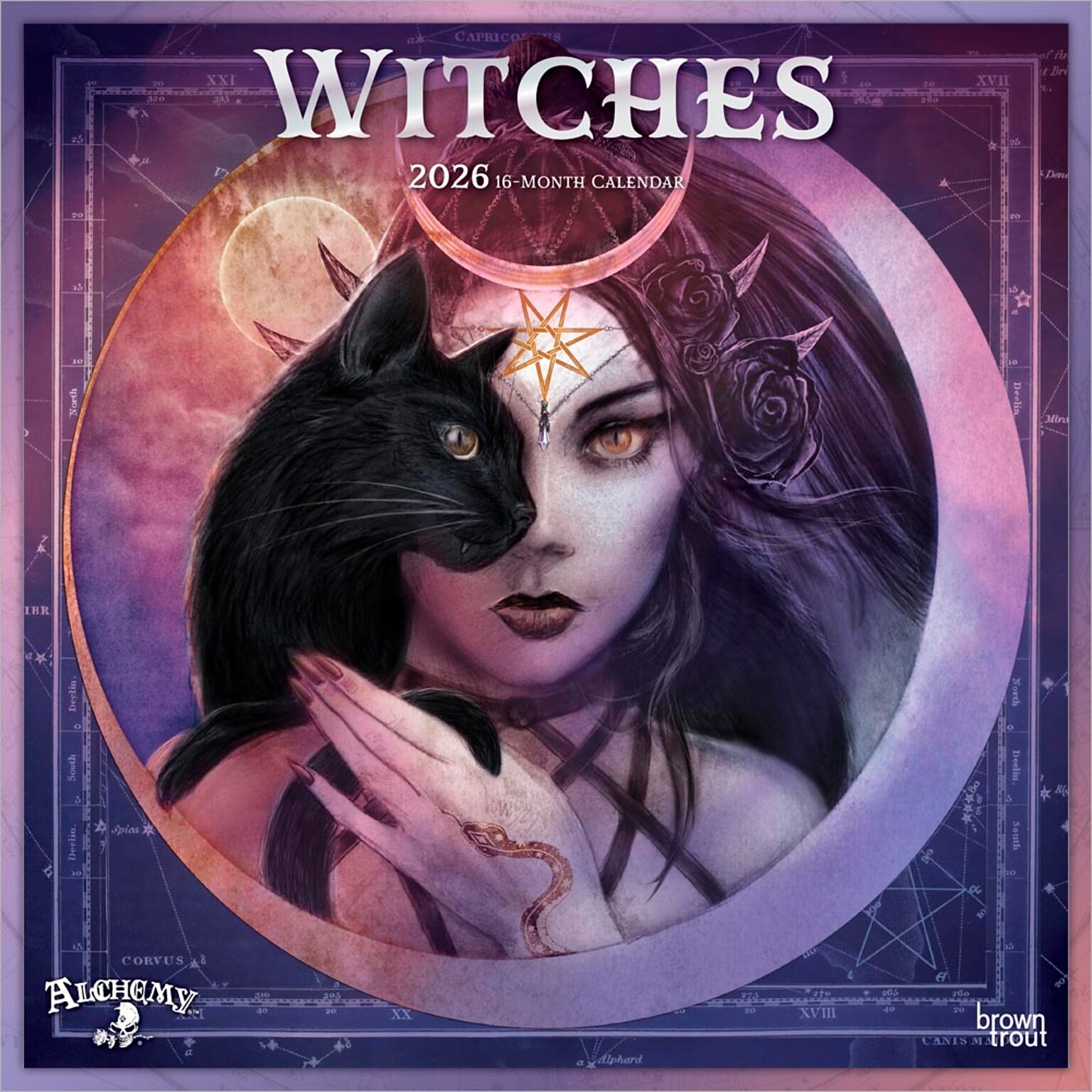 2026 BrownTrout Witches Alchemy 12 x 12 Monthly Wall Calendar (9798330701308)