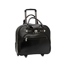 McKlein REDWOOD Laptop Case, Black Leather (99695)