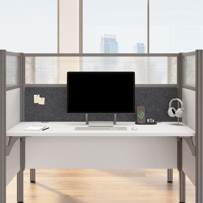 Bush Business Furniture Pro-Biz 55.39"H x 187.56"W 6 Person Back to Back Cubicle Panel Workstation, White (100873DG-17)