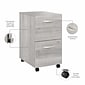 Bush Business Furniture Studio A 60"W Computer Desk with Mobile File Cabinet and Low Storage Cabinet, Platinum Gray (STA006PGSU)