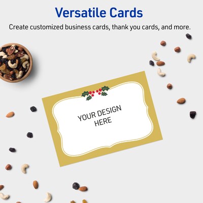 Avery Gold-Metallic Berries Matte Blank Card, White, 20/Pack (S00-FGX)