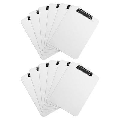JAM Paper Plastic Clipboard, Letter Size, Clear, 12/Pack (340928126A)