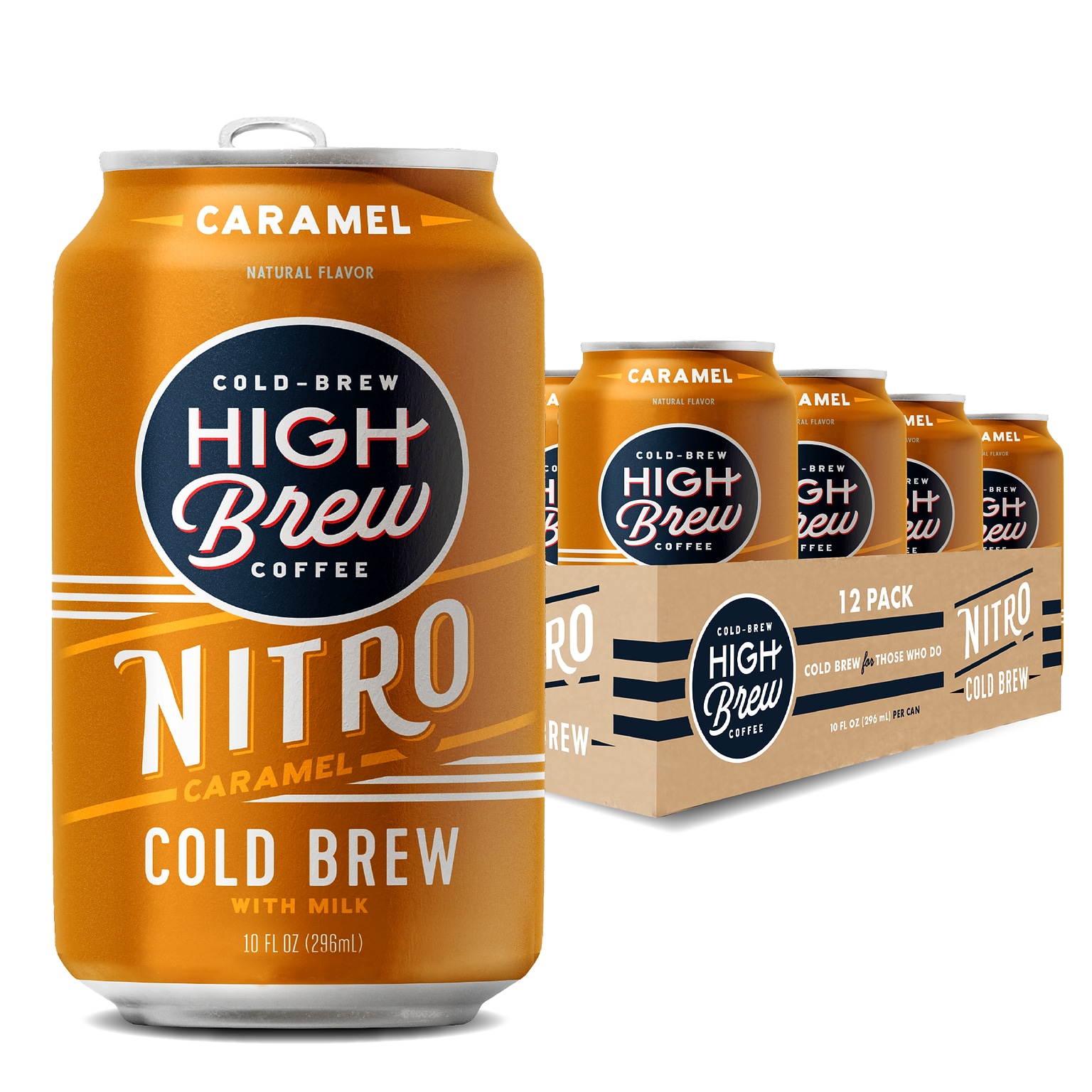 High Brew Nitro Caramel Cold Brew Coffee with Milk, 10 oz., 12/Carton (80577)