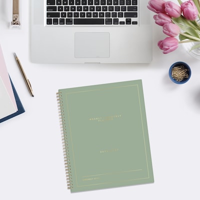 2026-2027 Blue Sky Sincerely Sage 8.5" x 11" Academic Year Weekly & Monthly Planner, Plastic Cover, Sincerely Sage (159085)