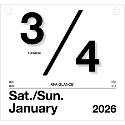 2026 AT-A-GLANCE Today Is 8.5 x 8 Daily Calendar Refill Pages, White/Black (K4-50-26)