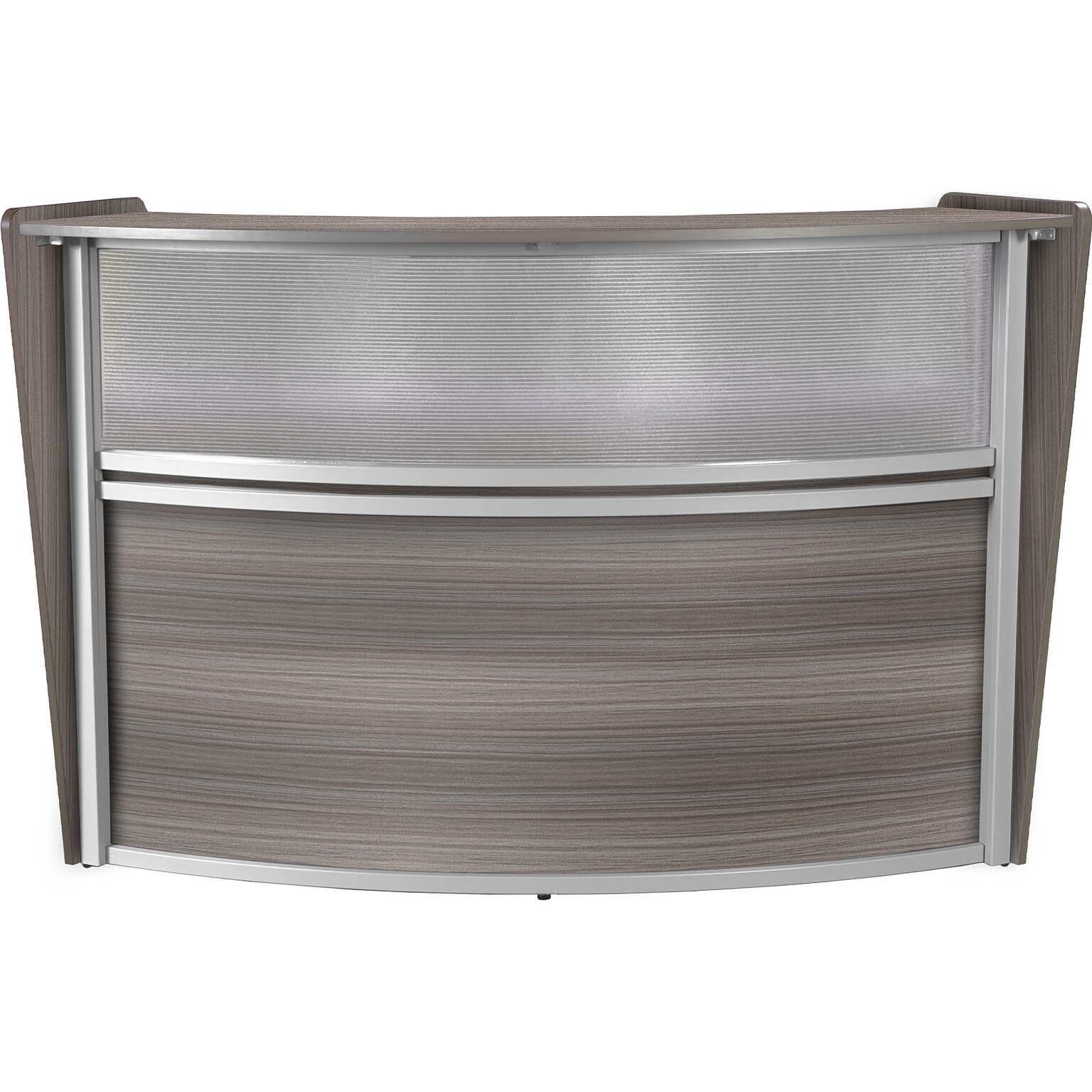 Regency Marque 72W Curved Reception Desk Workstation, Driftwood Gray (77310GY)