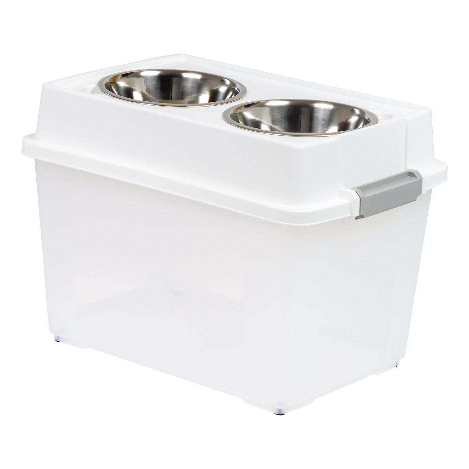 Iris 45 Quart Aitight Feeder Container with Lid, Plastic, White (585113)