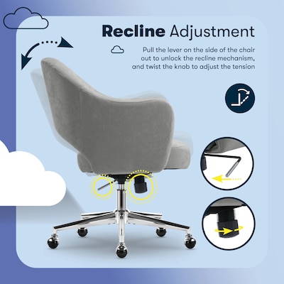 Serta Mia Ergonomic Fabric Swivel Computer and Desk Chair, Gray (CCHR10009B)