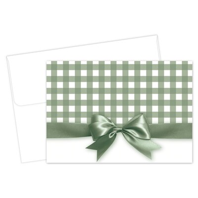 Great Papers Sage Green Bow Notecard Kit, Multicolored, 24/Pack (2025018)