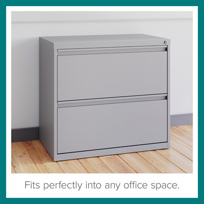 Hirsh 30" 2-Drawer Lateral 101 File Cabinet, Arctic Silver (24083)