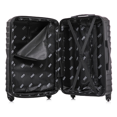 InUSA Aurum 33.66" Hardside Suitcase, 4-Wheeled Spinner, TSA Checkpoint Friendly, Black (IUAUR00XL-BLK)