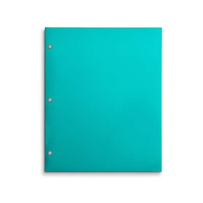 Staples® 4-Pocket 3-Hole Punched Presentation Folder, Teal (56215-CC)