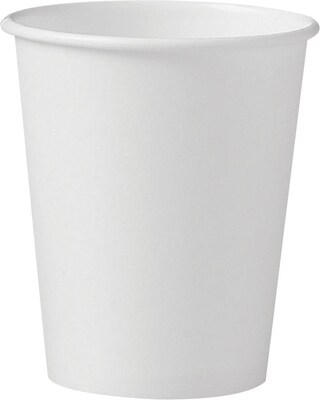 Solo Single Poly Coated Paper Hot Cup, 10 oz., White, 1000/Pack (SCC370W)
