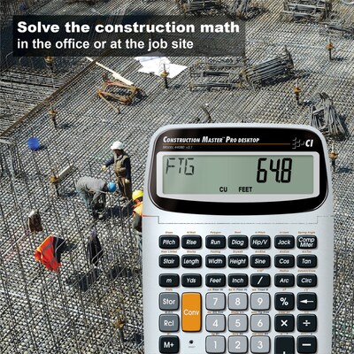 Calculated Industries Construction Master 44080 11-digit Construction Calculator, Silver/Black