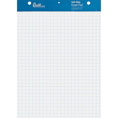 Quill Brand® Self-Stick Grid Style Easel Pad, 25 x 30, White, 30 Sheets/Pad, 6 Pads/Carton (720448B)