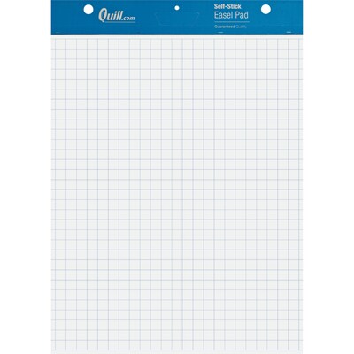 Quill Brand® Self-Stick Grid Style Easel Pad, 25 x 30, White, 30 Sheets/Pad, 6 Pads/Carton (720448B)