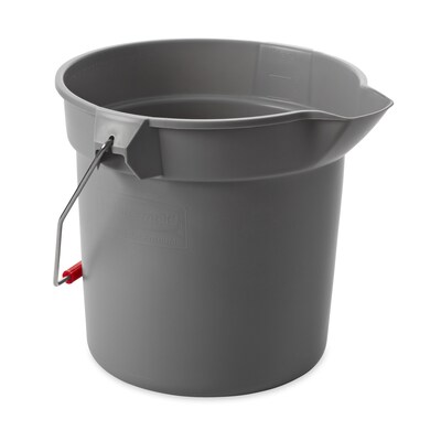 Rubbermaid Brute Plastic Bucket, 10 Quart, Gray (FG296300GRAY)