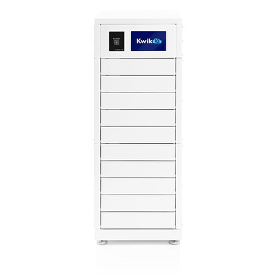 Luxor Kwik IQ Pro Lockable 10-Unit Electronics Storage Cabinet, White Steel (KBSL104)