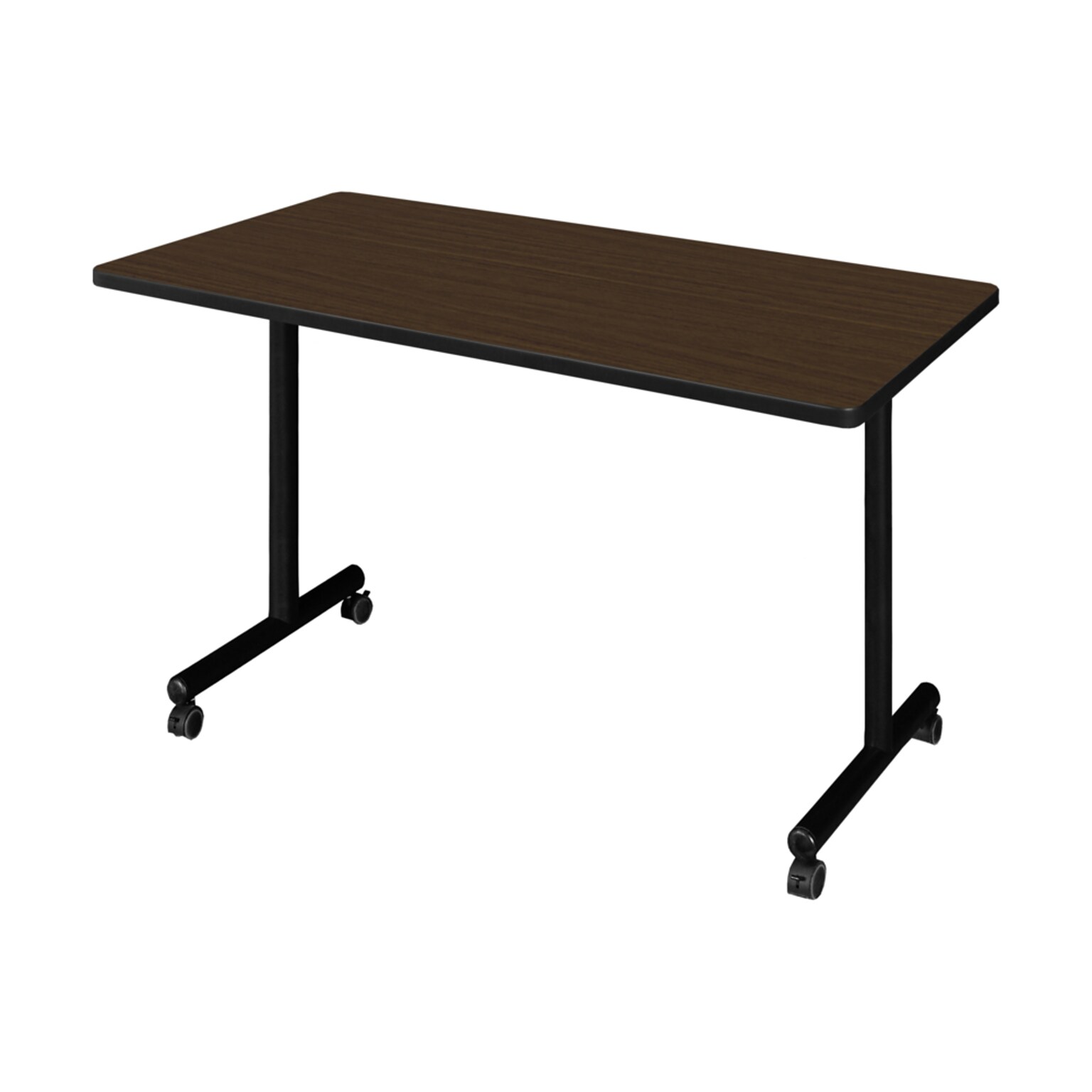 Regency Kobe 48 x 30 in. Mobile T-Base Training Seminar Table, 48 x 30, Neo Walnut (MKTRCC4830NW)