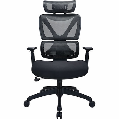 Lorell Xavier Ergonomic Mesh High-Back Chair, Black (LLR84397)