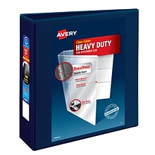 Avery Heavy Duty 3 3-Ring View Binders, D-Ring, Navy Blue (79803)