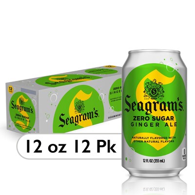 Seagram's Diet Ginger Ale, 12 oz., 24/Carton (00072979003344)