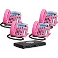Xblue® X16 Self-Install Digital Telephone System Bundle; 4-Pack, Pink