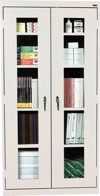 Sandusky® Steel Clear View Storage Cabinet; 72Hx36Wx18D, Dove Grey