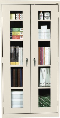 Sandusky® Steel Clear View Storage Cabinet; 72Hx36Wx18D, Putty