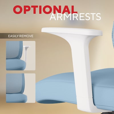 Staples Essentials Ergonomic Fabric Swivel Task Chair, Light Blue (UN60409)