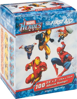 Spidey, Wolverine, Iron Man Adhesive Bandages; 100 PCS