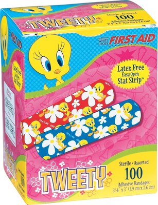 Tweety® Red & Blue Adhesive Bandages; 100 PCS