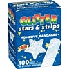 Glitter Stars And Strips Adhesive Bandages; 100 PCS