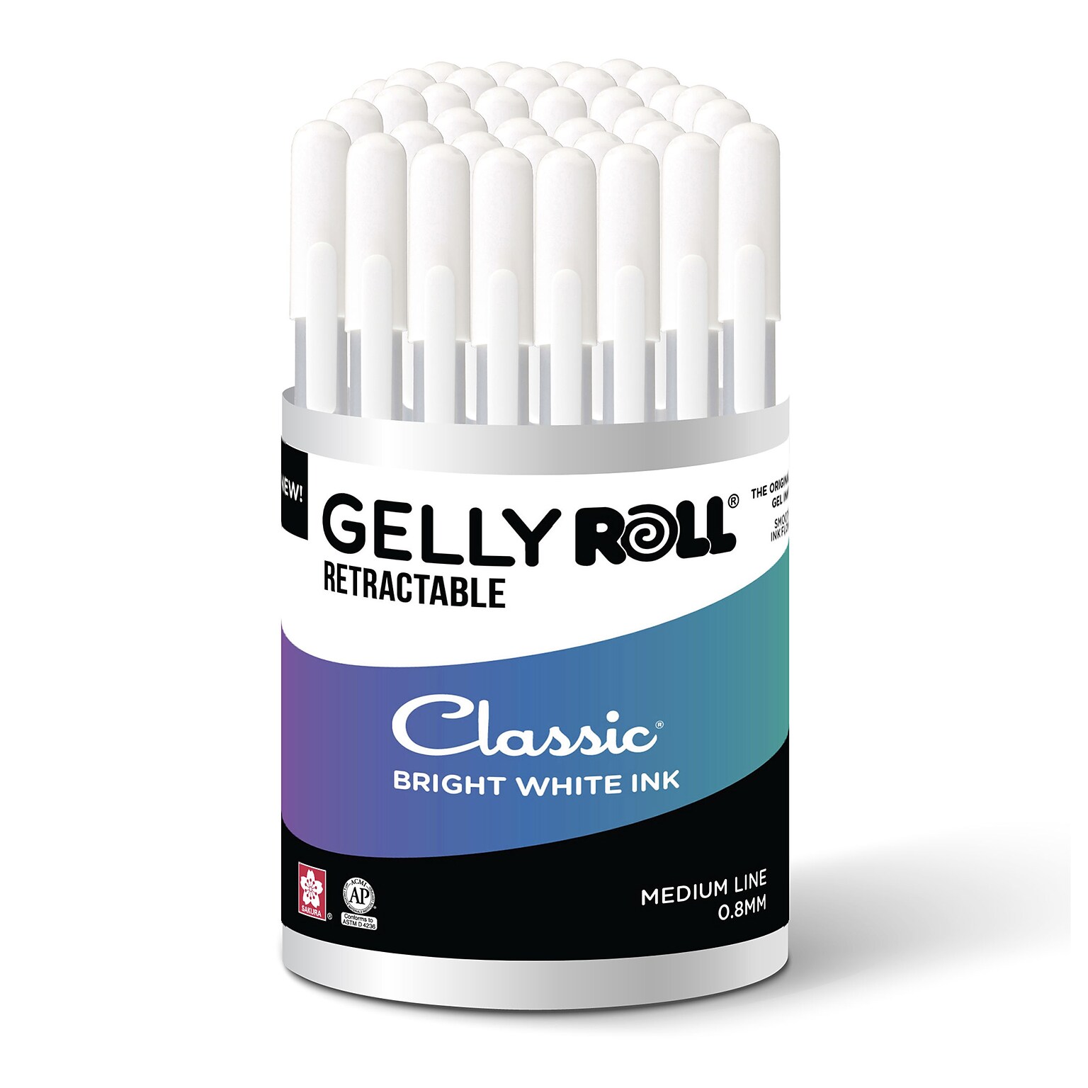 Sakura Gelly Roll Retractable Classic Gel Pens, White, 36/Pack (SAK50627)