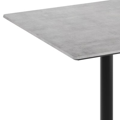 Flash Furniture Acadia Square Wooden Dining Table with X-Base, 36"D x 36"W, Gray Faux Concrete/Black Base (STSQ36CGT3030)
