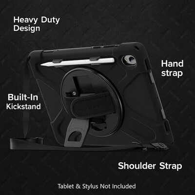 SaharaCase Raider-X Series Heavy Duty Case for Galaxy Tab S11, Hand Strap & Shoulder Strap, Scorpion Black (TB00492)