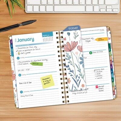2026 Global Printed Products 5.5" x 8" Weekly & Monthly Planner, Paperboard Cover, Colorful Botanicals (FSHN-CY26-58-30)