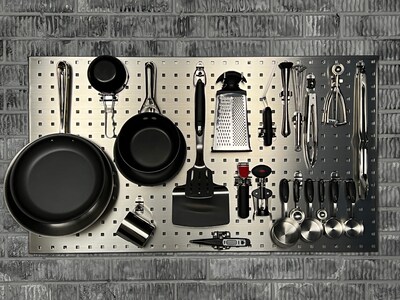 Triton Products LocBoard 24" x 42" x 9/16" Stainless Steel Square Hole Pegboards, 2/Set (LB2-S)