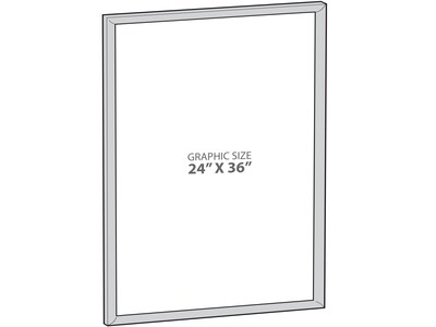 Azar Sign Holder, 24 x 36, Wall Mounted, Black Plastic (300344-BLK)