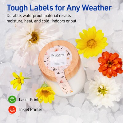 Avery Waterproof Lollipop Laser Multipurpose Labels, 1.5" x 4", White, 200/Pack (19479399173)