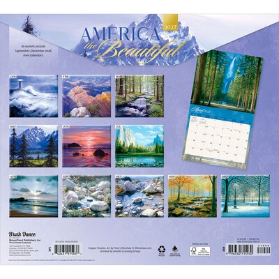 2027 BrownTrout America the Beautiful 14 x 12 Monthly Wall Calendar, Assorted Colors (9798330715930)